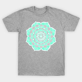 Pastel Green and Grey Mandala T-Shirt